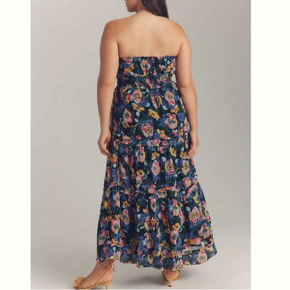 Anthropologie floral strapless maxi somerset dress sz XL - Picture 2 of 7